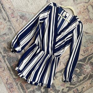 Mimi Chica Blue and White Striped Romper/Playsuit